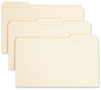 Smead™ Interior File Folders 1/3-Cut Tabs: Assorted, Legal Size, 0.75" Expansion, Manila, 100/Box