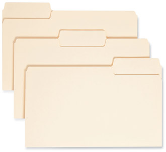 Smead™ SuperTab® Top Tab File Folders 1/3-Cut Tabs: Assorted, Legal Size, 0.75" Expansion, 11-pt Manila, 100/Box