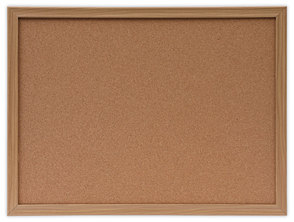 Universal® Cork Board with Oak Style Frame 24 x 18, Tan Surface