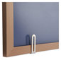 A Picture of product UNV-43618 Universal® Deluxe Melamine Dry Erase Board 48 x 36, White Surface, Oak Fiberboard Frame