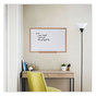 A Picture of product UNV-43619 Universal® Deluxe Melamine Dry Erase Board 36 x 24, White Surface, Oak Fiberboard Frame