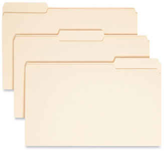 Smead™ Manila File Folders 1/3-Cut Tabs: Assorted, Legal Size, 0.75" Expansion, 100/Box