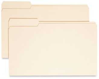 Smead™ Manila File Folders 1/3-Cut Tabs: Left Position, Legal Size, 0.75" Expansion, 100/Box