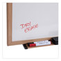 A Picture of product UNV-43620 Universal® Deluxe Melamine Dry Erase Board 96 x 48, White Surface, Oak Fiberboard Frame