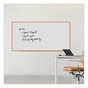 A Picture of product UNV-43620 Universal® Deluxe Melamine Dry Erase Board 96 x 48, White Surface, Oak Fiberboard Frame