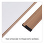 A Picture of product UNV-43621 Universal® Deluxe Melamine Dry Erase Board 72 x 48, White Surface, Oak Fiberboard Frame