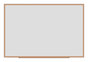 A Picture of product UNV-43621 Universal® Deluxe Melamine Dry Erase Board 72 x 48, White Surface, Oak Fiberboard Frame
