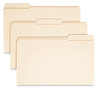 A Picture of product SMD-15334 Smead™ Reinforced Tab Manila File Folder Folders, 1/3-Cut Tabs: Assorted, Legal Size, 0.75" Expansion, 11-pt 100/Box