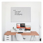 A Picture of product UNV-43624 Universal® Melamine Dry Erase Board with Aluminum Frame 48 x 36, White Surface, Anodized