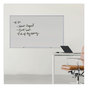 A Picture of product UNV-43625 Universal® Deluxe Melamine Dry Erase Board 60 x 36, White Surface, Silver Anodized Aluminum Frame