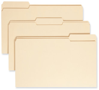 Smead™ 100% Recycled Manila Top Tab File Folders 1/3-Cut Tabs: Assorted, Legal Size, 0.75" Expansion, 100/Box