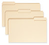 A Picture of product SMD-15339 Smead™ 100% Recycled Manila Top Tab File Folders 1/3-Cut Tabs: Assorted, Legal Size, 0.75" Expansion, 100/Box