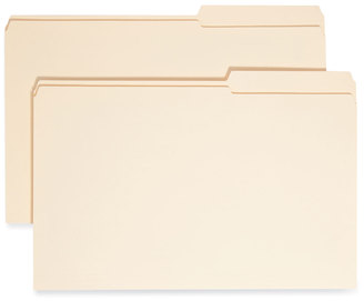 Smead™ Reinforced Guide Height File Folders 2/5-Cut Tabs: Right Position, Legal Size, 0.75" Expansion, Manila, 100/Box