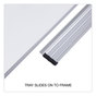 A Picture of product UNV-43627 Universal® Deluxe Melamine Dry Erase Board 96 x 48, White Surface, Silver Anodized Aluminum Frame
