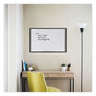 A Picture of product UNV-43628 Universal® Design Series Deluxe Dry Erase Board 36 x 24, White Surface, Black Anodized Aluminum Frame