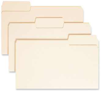 Smead™ SuperTab® Top Tab File Folders 1/3-Cut Tabs: Assorted, Legal Size, 0.75" Expansion, 14-pt Manila, 50/Box