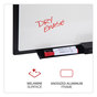 A Picture of product UNV-43629 Universal® Design Series Deluxe Dry Erase Board 48 x 36, White Surface, Black Anodized Aluminum Frame