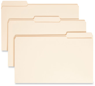 Smead™ Reinforced Tab Manila File Folder Folders, 1/3-Cut Tabs: Assorted, Legal Size, 0.75" Expansion, 14-pt 100/Box