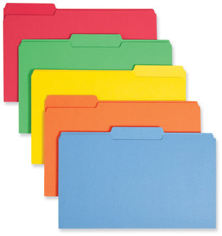 Smead™ Colored File Folders 1/3-Cut Tabs: Assorted, Legal Size, 0.75" Expansion, Colors, 100/Box