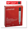 A Picture of product UNV-43651 Universal™ Dry Erase Marker Broad Chisel Tip, Black, Dozen