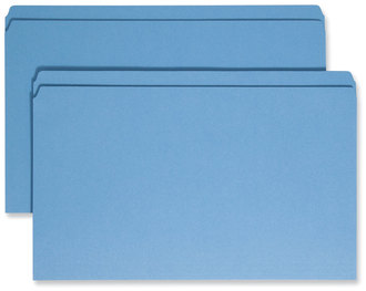 Smead™ Reinforced Top Tab Colored File Folders Straight Tabs, Legal Size, 0.75" Expansion, Blue, 100/Box