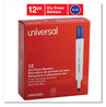 A Picture of product UNV-43653 Universal™ Dry Erase Marker Broad Chisel Tip, Blue, Dozen