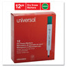 A Picture of product UNV-43654 Universal™ Dry Erase Marker Broad Chisel Tip, Green, Dozen