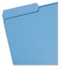 A Picture of product SMD-17043 Smead™ Colored File Folders 1/3-Cut Tabs: Assorted, Legal Size, 0.75" Expansion, Blue, 100/Box