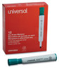 A Picture of product UNV-43654 Universal™ Dry Erase Marker Broad Chisel Tip, Green, Dozen