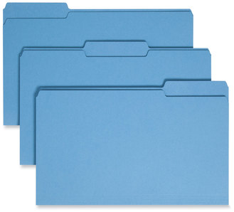 Smead™ Colored File Folders 1/3-Cut Tabs: Assorted, Legal Size, 0.75" Expansion, Blue, 100/Box