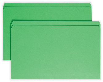 Smead™ Reinforced Top Tab Colored File Folders Straight Tabs, Legal Size, 0.75" Expansion, Green, 100/Box