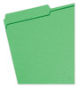 A Picture of product SMD-17134 Smead™ Reinforced Top Tab Colored File Folders 1/3-Cut Tabs: Assorted, Legal Size, 0.75" Expansion, Green, 100/Box