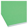 A Picture of product SMD-17140 Smead™ Top Tab Colored Fastener Folders 0.75" Expansion, 2 Fasteners, Legal Size, Green Exterior, 50/Box