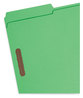 A Picture of product SMD-17140 Smead™ Top Tab Colored Fastener Folders 0.75" Expansion, 2 Fasteners, Legal Size, Green Exterior, 50/Box