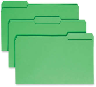 Smead™ Colored File Folders 1/3-Cut Tabs: Assorted, Legal Size, 0.75" Expansion, Green, 100/Box