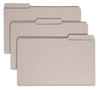 A Picture of product SMD-17334 Smead™ Reinforced Top Tab Colored File Folders 1/3-Cut Tabs: Assorted, Legal Size, 0.75" Expansion, Gray, 100/Box