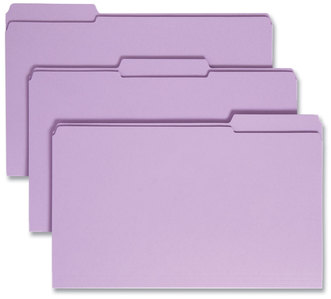 Smead™ Reinforced Top Tab Colored File Folders 1/3-Cut Tabs: Assorted, Legal Size, 0.75" Expansion, Lavender, 100/Box