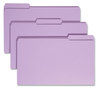 A Picture of product SMD-17434 Smead™ Reinforced Top Tab Colored File Folders 1/3-Cut Tabs: Assorted, Legal Size, 0.75" Expansion, Lavender, 100/Box