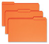 A Picture of product SMD-17534 Smead™ Reinforced Top Tab Colored File Folders 1/3-Cut Tabs: Assorted, Legal Size, 0.75" Expansion, Orange, 100/Box