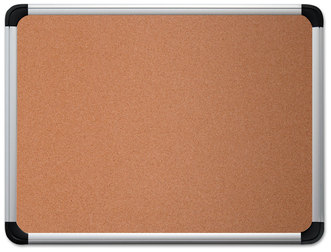 Universal® Deluxe Cork Board with Aluminum Frame 36 x 24, Tan Surface