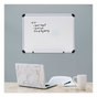 A Picture of product UNV-43722 Universal® Modern Melamine Dry Erase Board with Aluminum Frame 24 x 18, White Surface