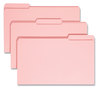 A Picture of product SMD-17634 Smead™ Reinforced Top Tab Colored File Folders 1/3-Cut Tabs: Assorted, Legal Size, 0.75" Expansion, Pink, 100/Box