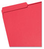 A Picture of product SMD-17734 Smead™ Reinforced Top Tab Colored File Folders 1/3-Cut Tabs: Assorted, Legal Size, 0.75" Expansion, Red, 100/Box