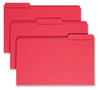 A Picture of product SMD-17734 Smead™ Reinforced Top Tab Colored File Folders 1/3-Cut Tabs: Assorted, Legal Size, 0.75" Expansion, Red, 100/Box