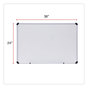 A Picture of product UNV-43723 Universal® Modern Melamine Dry Erase Board with Aluminum Frame 36 x 24, White Surface