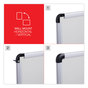 A Picture of product UNV-43724 Universal® Modern Melamine Dry Erase Board with Aluminum Frame 48 x 36, White Surface