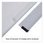 A Picture of product UNV-43724 Universal® Modern Melamine Dry Erase Board with Aluminum Frame 48 x 36, White Surface