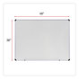 A Picture of product UNV-43724 Universal® Modern Melamine Dry Erase Board with Aluminum Frame 48 x 36, White Surface