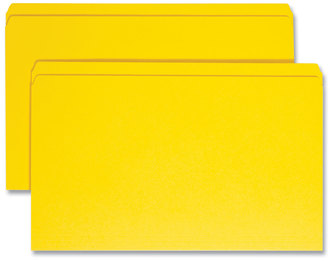 Smead™ Reinforced Top Tab Colored File Folders Straight Tabs, Legal Size, 0.75" Expansion, Yellow, 100/Box