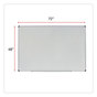 A Picture of product UNV-43725 Universal® Modern Melamine Dry Erase Board with Aluminum Frame 72 x 48, White Surface